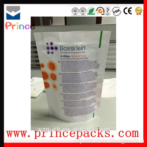 BPA free Custom Printed wet wipes packaging bag